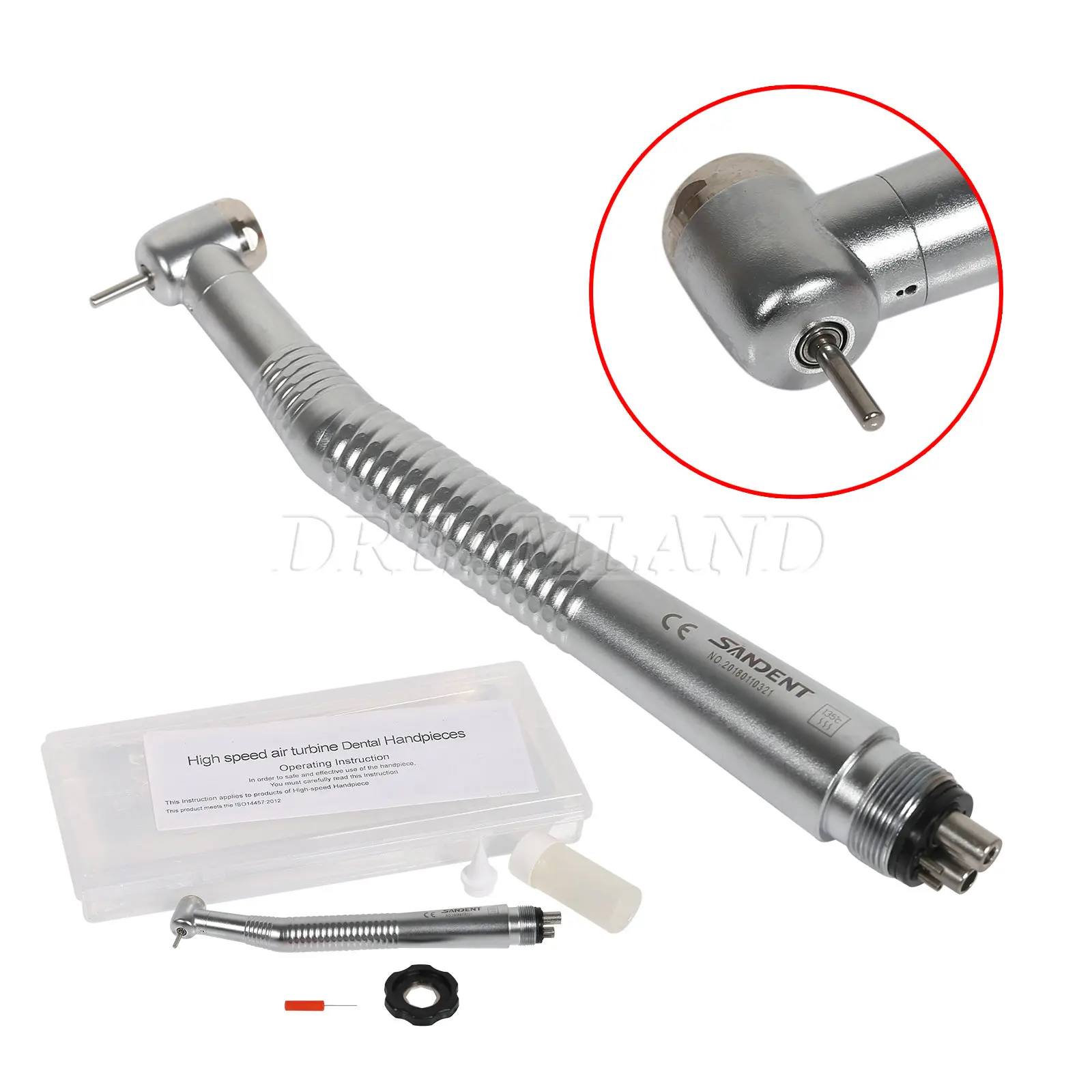 Standard 4Holes Dental High Speed Handpiece Air Turbine Push button Air & Water Spray/ (Quick Coupler)
Standard 4Holes Dental High Speed Handpiece Air Turbine Push button Air & Water Spray/ (Quick Coupler)