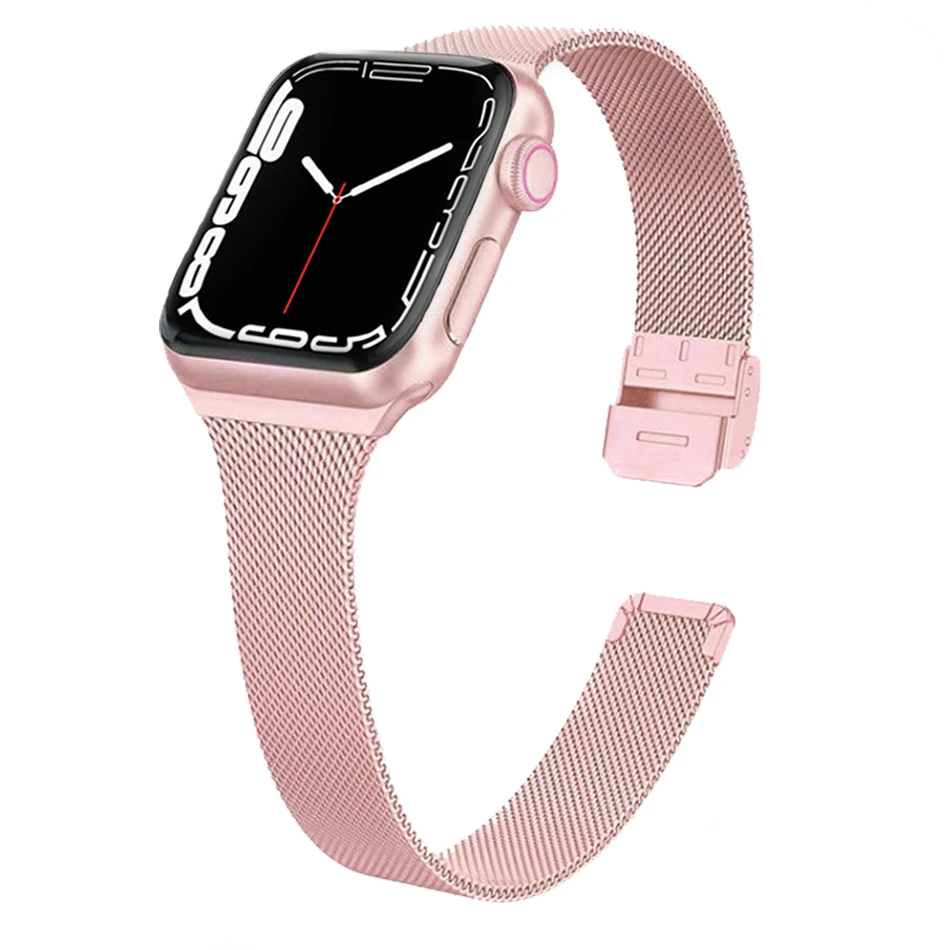 Strap For Apple watch serie 7 41mm/45mm 44mm 40mm correa 38mm/42mm metal Magnetic loop wristband bracelet iWatch 5 4 3 SE 6 band
Strap For Apple watch serie 7 41mm/45mm 44mm 40mm correa 38mm/42mm metal Magnetic loop wristband bracelet iWatch 5 4 3 SE 6 band