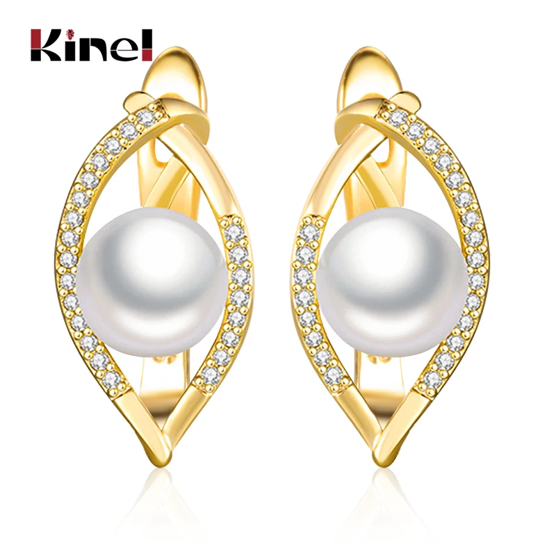 Kinel Trendy Pearl Earrings For Women Fashion Gold Color Party Accessories Zirconia Stud Earrings Wedding Jewelry Crystal Gifts
Kinel Trendy Pearl Earrings For Women Fashion Gold Color Party Accessories Zirconia Stud Earrings Wedding Jewelry Crystal Gifts