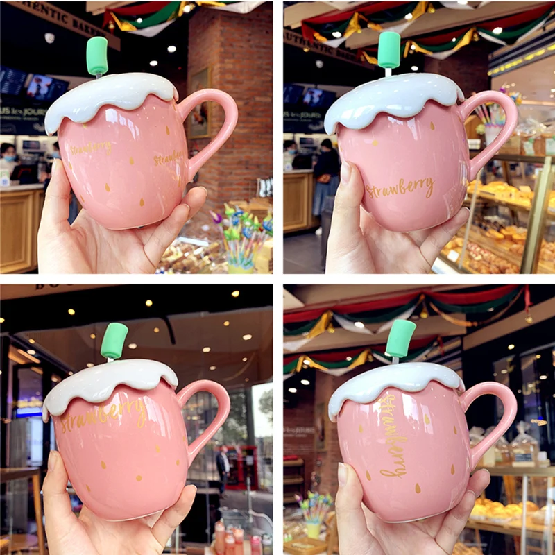 Cute Ceramic Mug Creative Handmade Strawberry Large Capacity Girl Gift Unique Milk Espresso Mug Caneca Kitchen Drinkware DB60MK 
Cute Ceramic Mug Creative Handmade Strawberry Large Capacity Girl Gift Unique Milk Espresso Mug Caneca Kitchen Drinkware DB60MK
