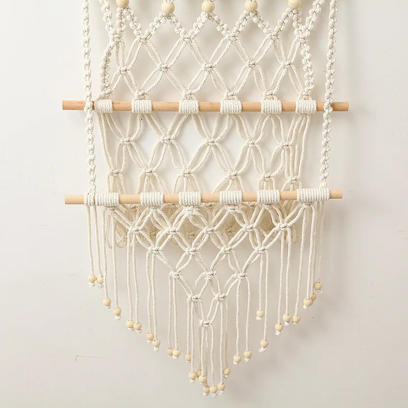 Hand Woven Macrame Tapestry Storage Rack Bohemian Book Magazine Net Pocket Wall Hanging Plant Rack For Home Decor Ornament
Hand Woven Macrame Tapestry Storage Rack Bohemian Book Magazine Net Pocket Wall Hanging Plant Rack For Home Decor Ornament