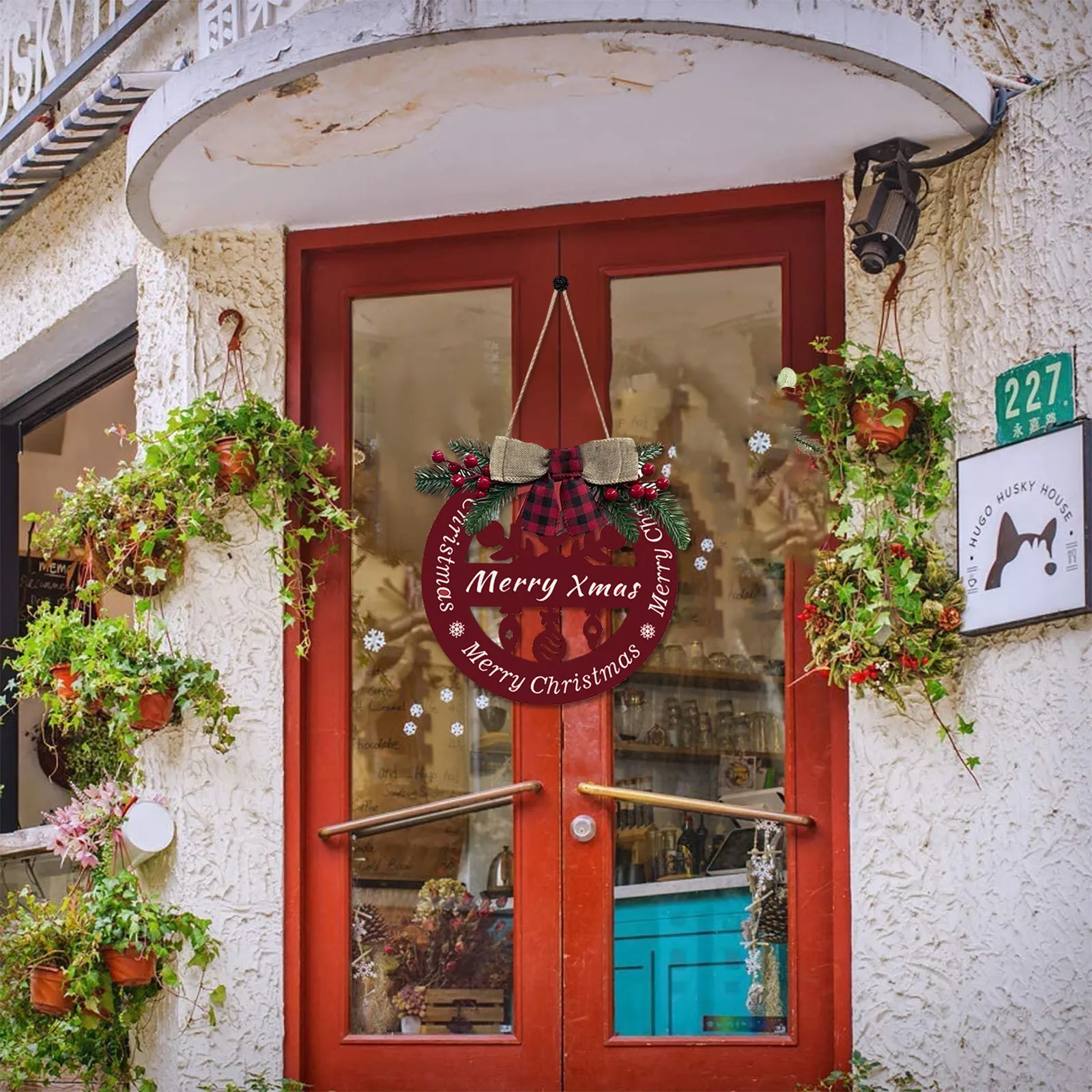 Fashion Creative Christmas Wooden Wreath Door Hanging Wall Pendant Doorplate Pendant in Stock Home Decorations
Fashion Creative Christmas Wooden Wreath Door Hanging Wall Pendant Doorplate Pendant in Stock Home Decorations