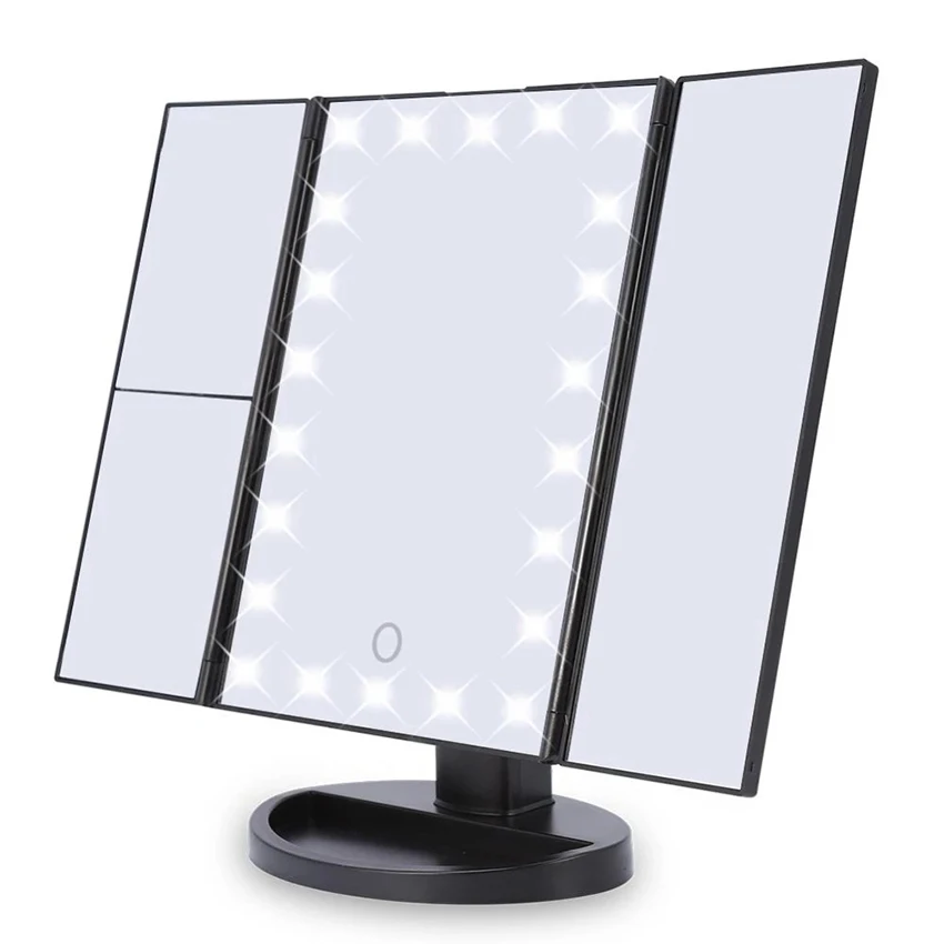 Folding Makeup Mirror with Lights 22 LED Light Up Mirror with 2X/3X Magnification, Mirror Touch Screen, 180 Degree Rotate
Folding Makeup Mirror with Lights 22 LED Light Up Mirror with 2X/3X Magnification, Mirror Touch Screen, 180 Degree Rotate