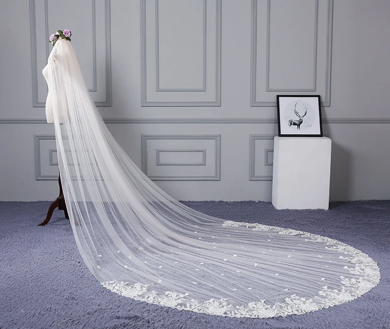 New arrival Ivorey Wedding veil 3 Meter Lace Appliques bridal veil 2021 Velos de novia largos Ivory veil Weeding accessoire
New arrival Ivorey Wedding veil 3 Meter Lace Appliques bridal veil 2021 Velos de novia largos Ivory veil Weeding accessoire