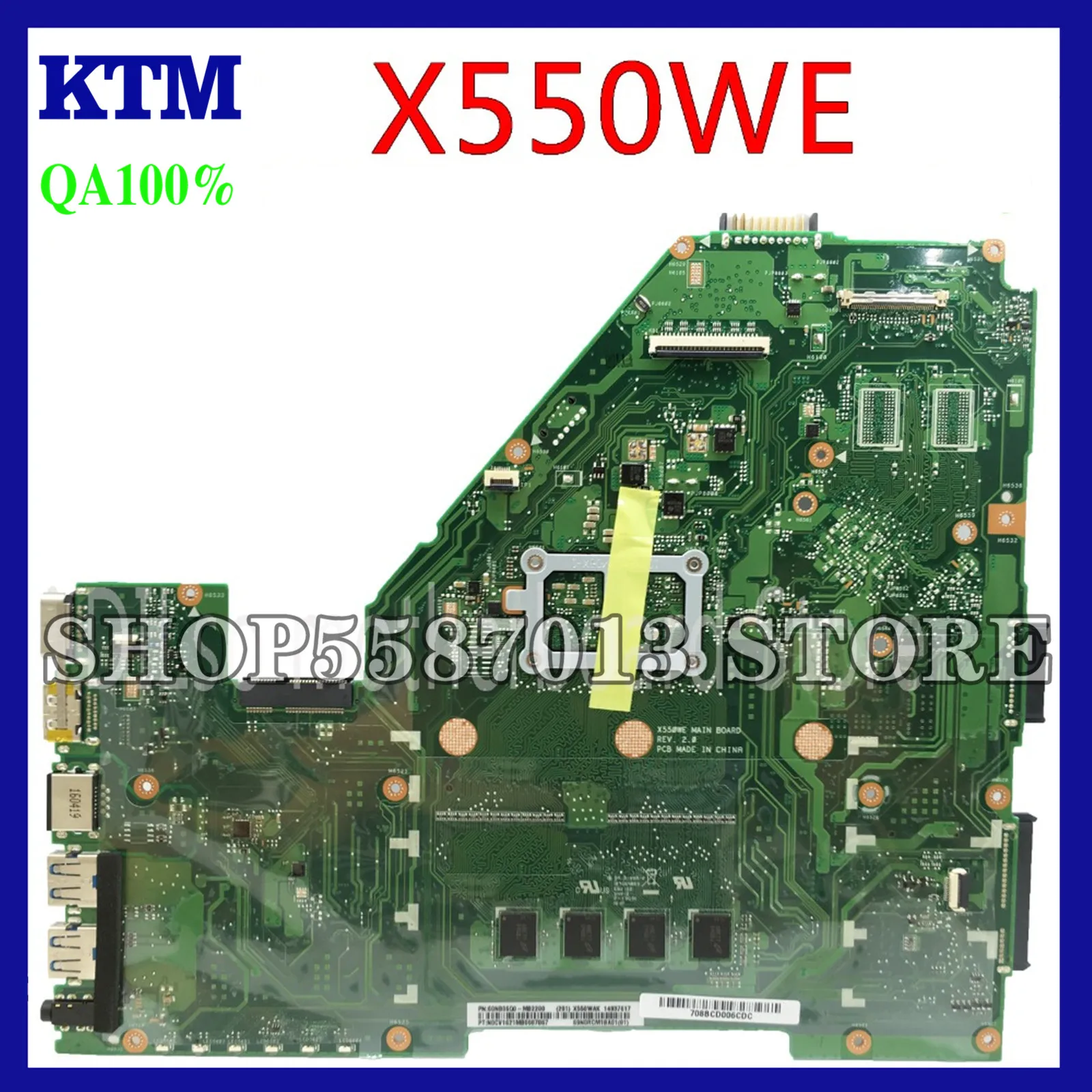 KEFU X550WE For ASUS X550WA X550WE X550W D552W Laptop Motherboard E1-6010/E1-2100 cpu REV2.0 Test work 100%
KEFU X550WE For ASUS X550WA X550WE X550W D552W Laptop Motherboard E1-6010/E1-2100 cpu REV2.0 Test work 100%