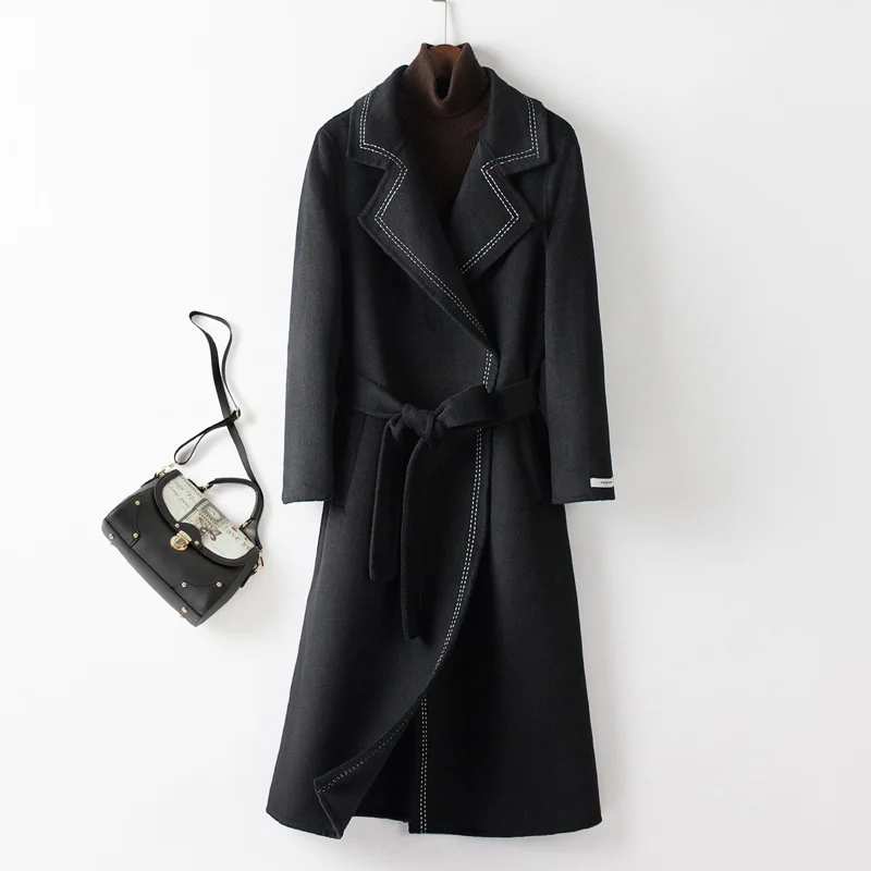 Woolen Coat Women's Middle Long Korean 2021 New Woolen Coat Women's Black Double Faced Suiting Coat
Woolen Coat Women's Middle Long Korean 2021 New Woolen Coat Women's Black Double Faced Suiting Coat