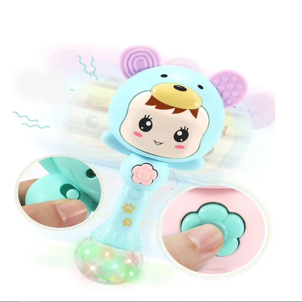 Light Baby Rattles Mobiles Change With The Rhythm LED Glowing Hand Rattle Music Sand Hammer Soft Teether Development Baby Toy
Light Baby Rattles Mobiles Change With The Rhythm LED Glowing Hand Rattle Music Sand Hammer Soft Teether Development Baby Toy