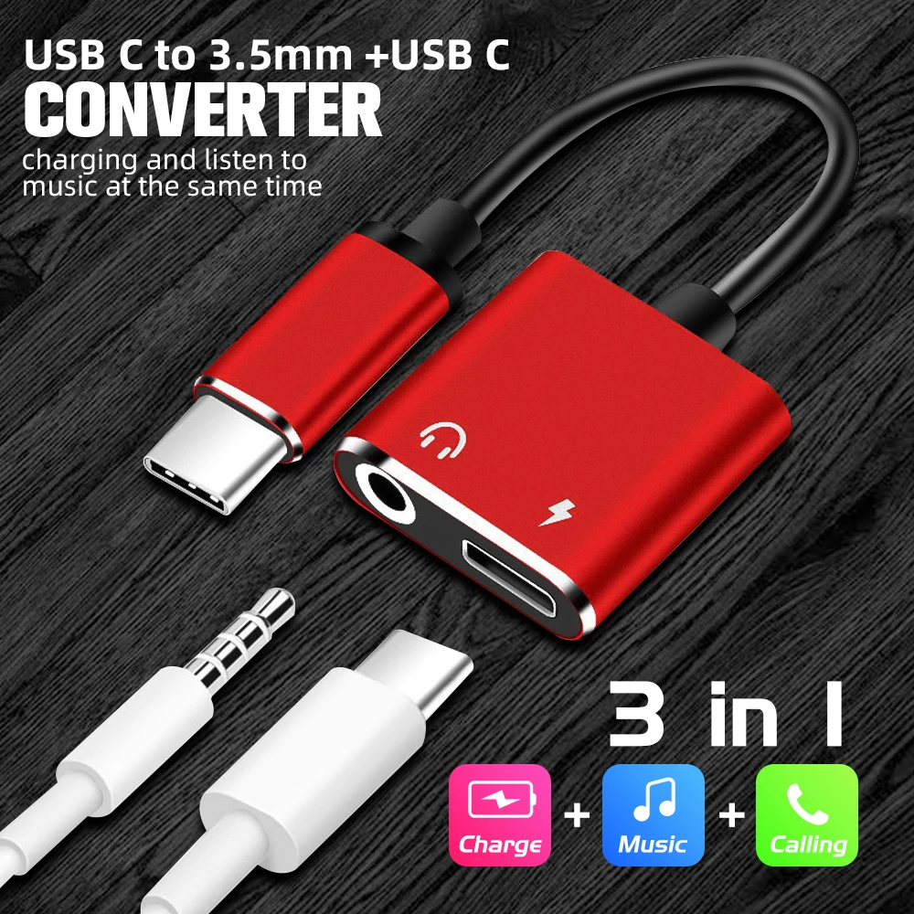 3in1 USB Type C To 3.5mm Jack Adapter USB-C Converter Type-C Fast Charge Adaptor AUX Audio Music Earphone Cable Connector
3in1 USB Type C To 3.5mm Jack Adapter USB-C Converter Type-C Fast Charge Adaptor AUX Audio Music Earphone Cable Connector