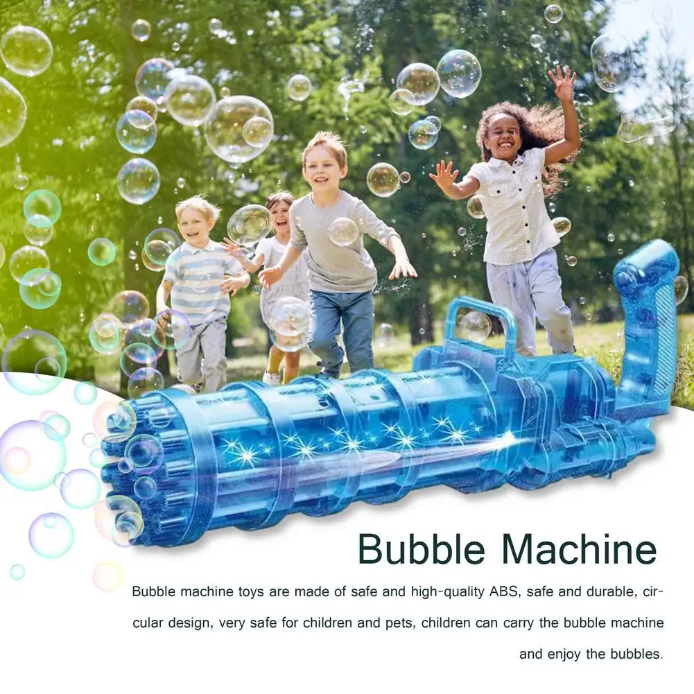 New Gatling Bubble Machine 22-Hole Automatic Bubble Guns Lighting Children's Outdoor Toy Electric Bubble Blower Children Gift
New Gatling Bubble Machine 22-Hole Automatic Bubble Guns Lighting Children's Outdoor Toy Electric Bubble Blower Children Gift