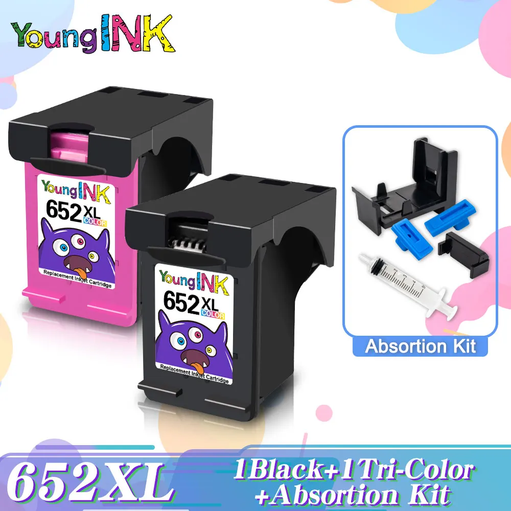 YOUNGINK 652XL Remanufactured replacement ink cartridge For hp652 HP 652 XL For HP Deskjet 1115 1118 2135 2136 2138 3635 Printer
YOUNGINK 652XL Remanufactured replacement ink cartridge For hp652 HP 652 XL For HP Deskjet 1115 1118 2135 2136 2138 3635 Printer