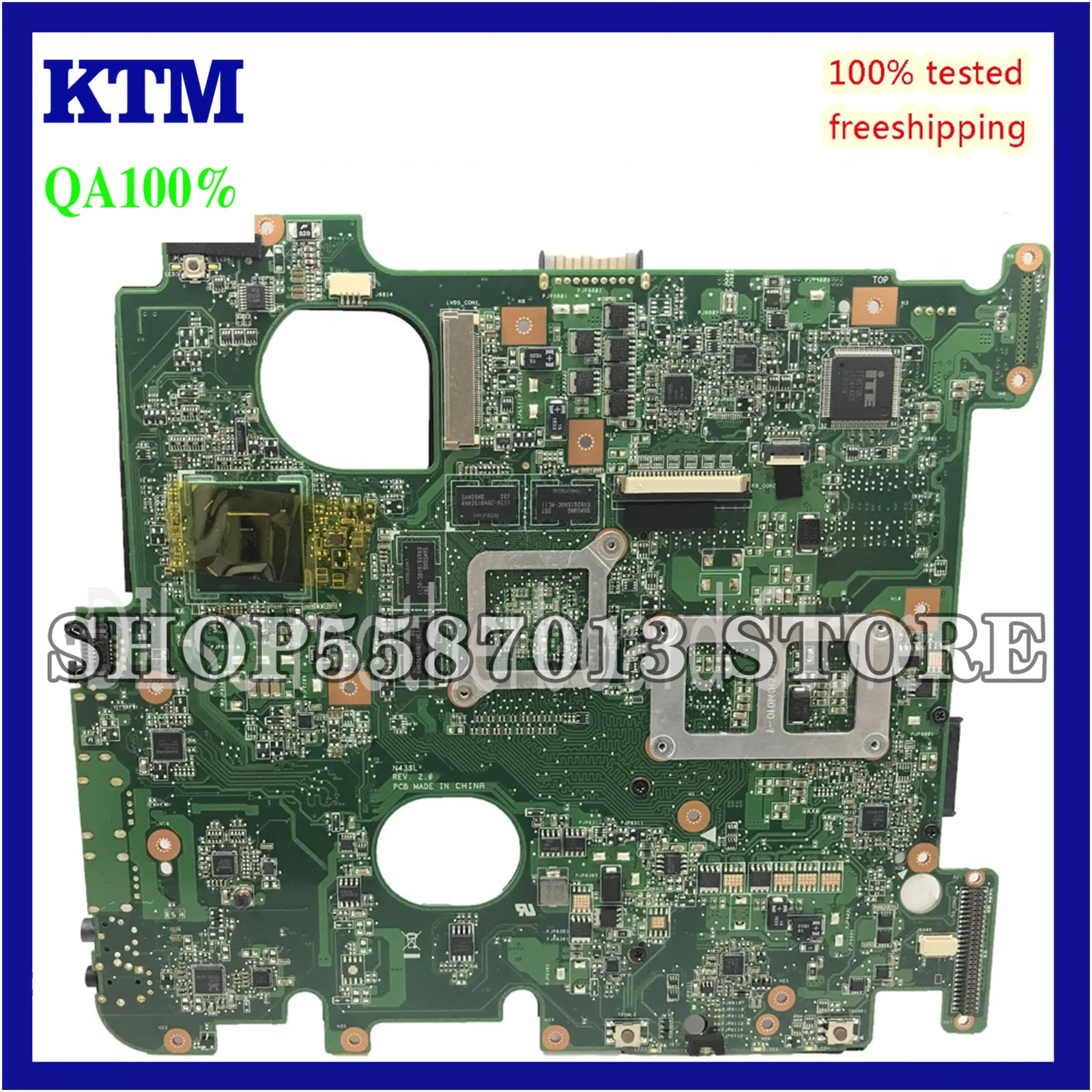 KEFU N43SL Mainboard For ASUS N43 N43S N43SM N43SL Laptop Motherboard GT550M video card Motherboard Test 100% original
KEFU N43SL Mainboard For ASUS N43 N43S N43SM N43SL Laptop Motherboard GT550M video card Motherboard Test 100% original
