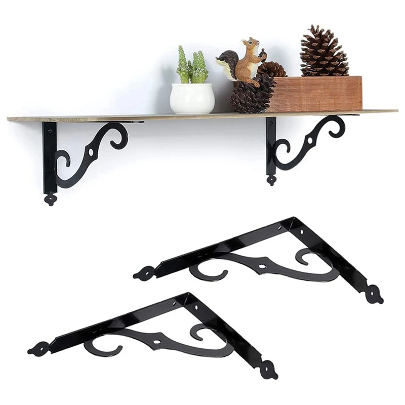 4-Pack Shelf Brackets, Wall Mounted Heavy Duty Black Bracket for Shelves Corner, Support Corner Brace Joint
4-Pack Shelf Brackets, Wall Mounted Heavy Duty Black Bracket for Shelves Corner, Support Corner Brace Joint