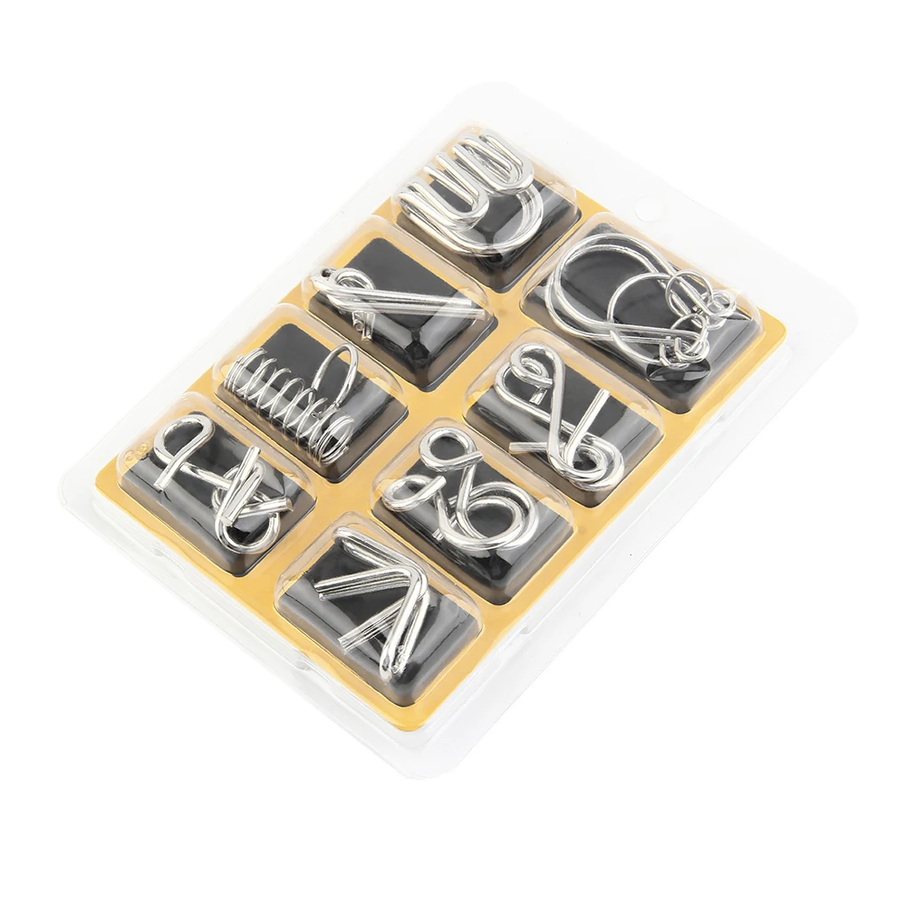 Hot! Interesting 8Pcs/Set Classic IQ Metal Puzzle Brain Teaser Disentanglement Wire Puzzles Game Toy for Children Kids New Sale
Hot! Interesting 8Pcs/Set Classic IQ Metal Puzzle Brain Teaser Disentanglement Wire Puzzles Game Toy for Children Kids New Sale