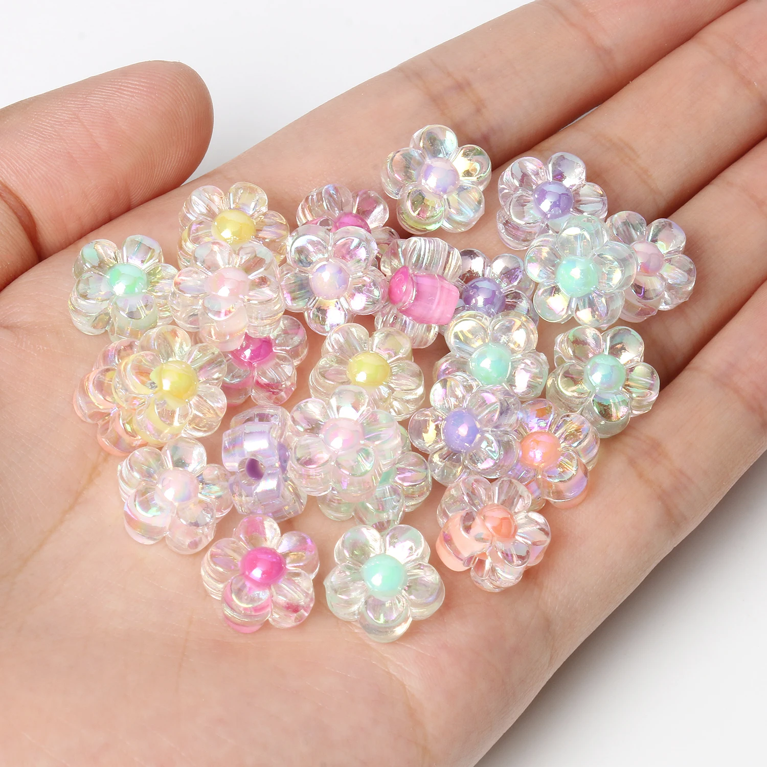 20/40/60 pcs 13x6mm Transparent Inner Color Acrylic Flower Beads Loose Spacer Beads for Jewelry Making DIY Necklace Accessories
20/40/60 pcs 13x6mm Transparent Inner Color Acrylic Flower Beads Loose Spacer Beads for Jewelry Making DIY Necklace Accessories