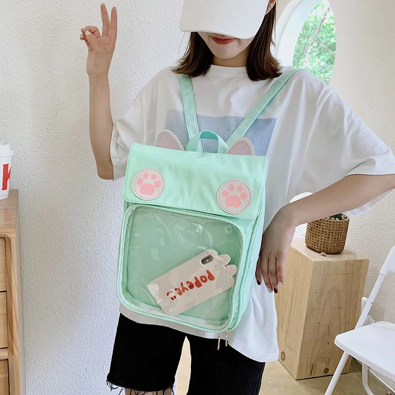 Ita Bag кошка стильные рюкзаки лапы Милая женская сумка прозрачный рюкзак