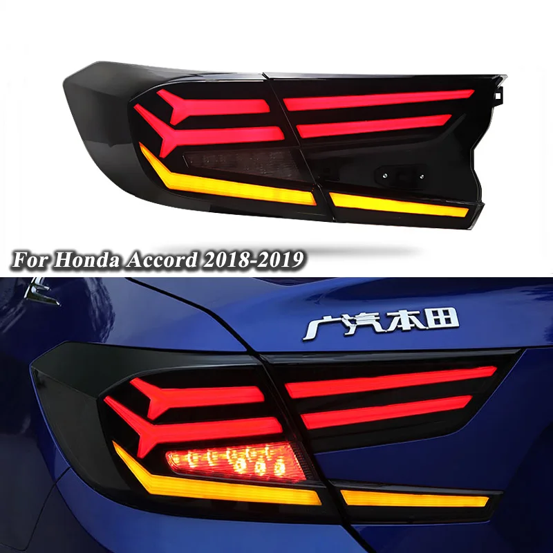 

DNO Car LED Taillight For Honda Accord 2018 2019 2020 12V Rear Running Lamp Brake Reverse Dynamic Turn Signal Taillamp