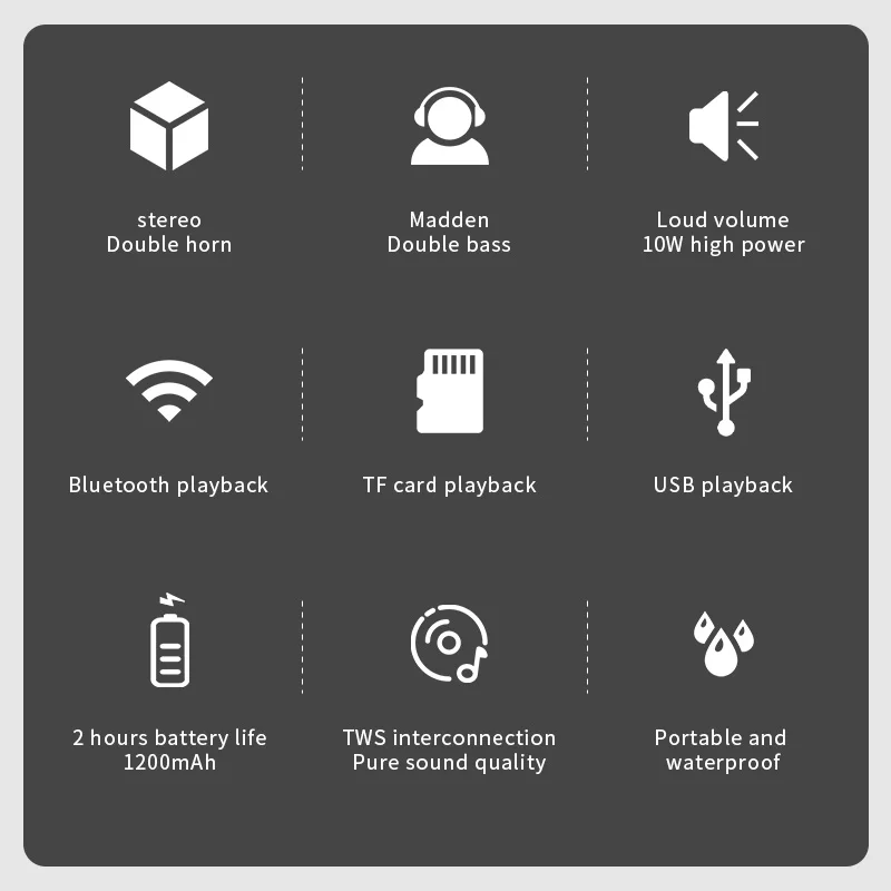 Беспроводная Bluetooth-Колонка T & G TWS портативная Водонепроницаемая уличная
