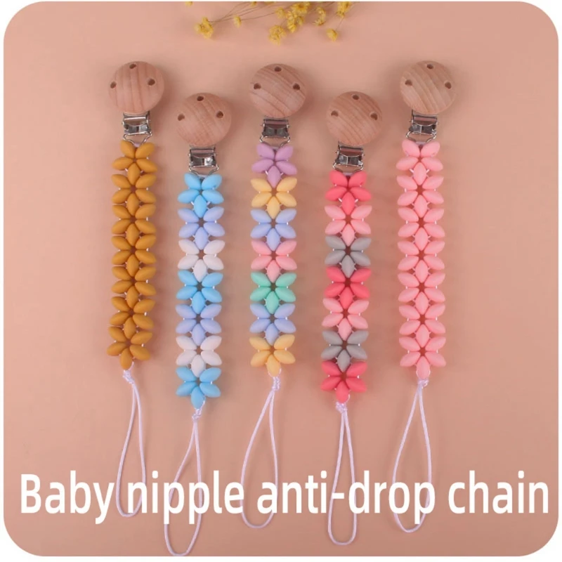 Newborn Pacifier Clip Chain BPA-free Silicone Beads Wooden Clasp Dummy Nipple Soother Holder Leash Strap Baby Teething Chewing T
Newborn Pacifier Clip Chain BPA-free Silicone Beads Wooden Clasp Dummy Nipple Soother Holder Leash Strap Baby Teething Chewing T