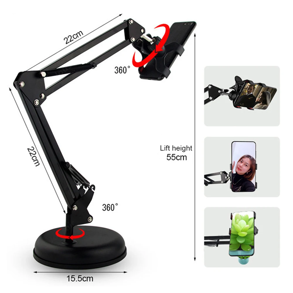 Mobile Phone Holder 360 Rotating Flexible Arms Phone Clamp Clip Smartphone Desktop Metal Bracket Phone Stand Clamp for phones
Mobile Phone Holder 360 Rotating Flexible Arms Phone Clamp Clip Smartphone Desktop Metal Bracket Phone Stand Clamp for phones