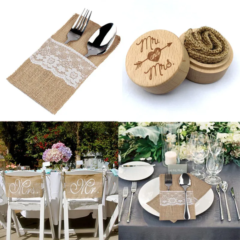 Table Runner Vintage Tableware Knife Fork Holder Bag Burlap Linen Jute Party Supplies Wood Ring Box Grass Wedding Tablecloth 
Table Runner Vintage Tableware Knife Fork Holder Bag Burlap Linen Jute Party Supplies Wood Ring Box Grass Wedding Tablecloth