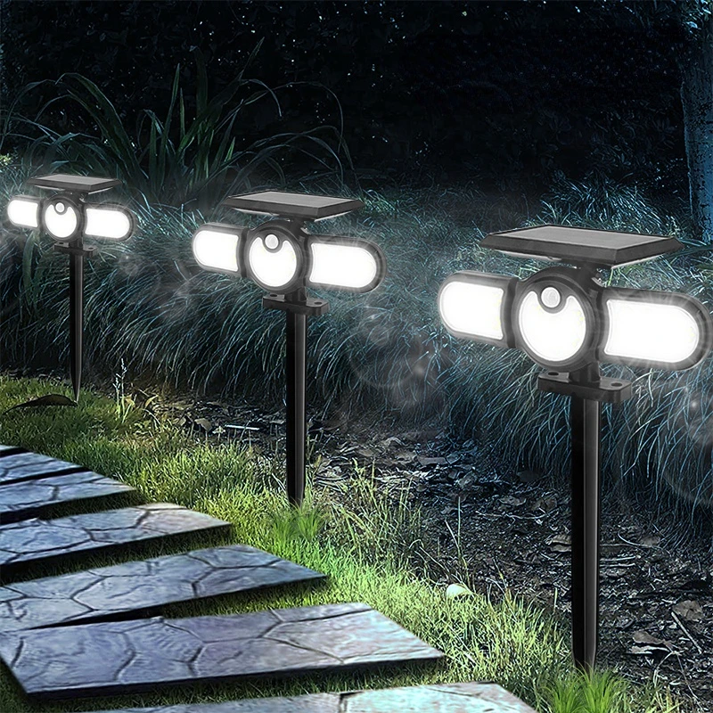 140 COB Three Head Lighting Outdoor Solar Lights Lawn Ground Lamp PIR Motion Sensor Landscape Spotlights For Garden Courtyard
140 COB Three Head Lighting Outdoor Solar Lights Lawn Ground Lamp PIR Motion Sensor Landscape Spotlights For Garden Courtyard