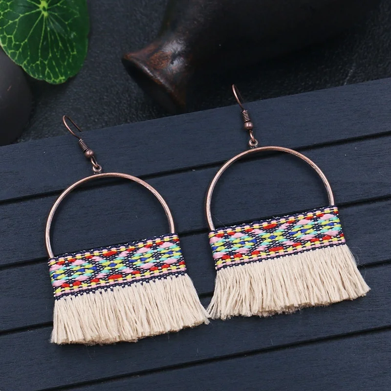 Bohemian Ethnic Style Tassel Big Circle Earrings for Women Jewelry
Bohemian Ethnic Style Tassel Big Circle Earrings for Women Jewelry