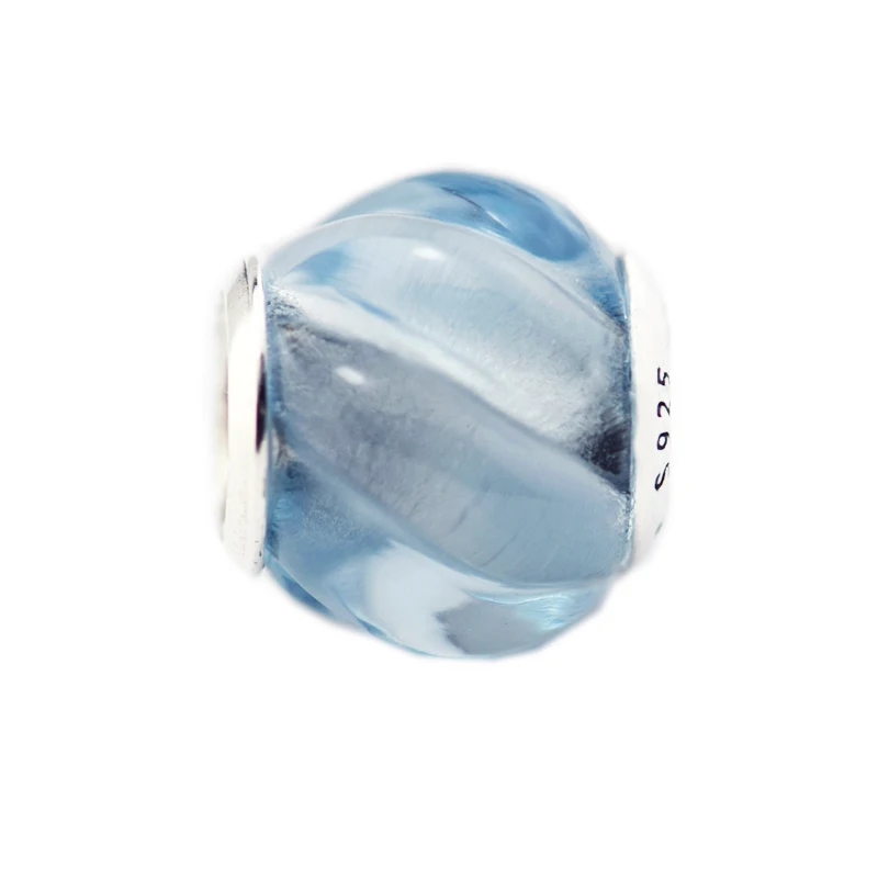 QANDOCCI 925 пробы Серебряные ювелирные изделия синий Рябь Шарм стразы ярко синего