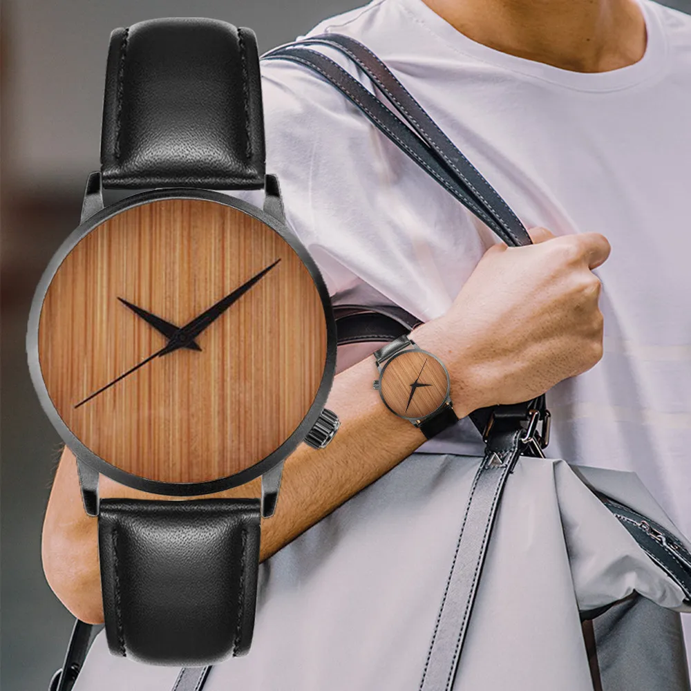 Wooden Pattern Watch For Women Male Creative Black Leather Wrist Watches For Female Lady Watches Clocks Montre Homme
Wooden Pattern Watch For Women Male Creative Black Leather Wrist Watches For Female Lady Watches Clocks Montre Homme