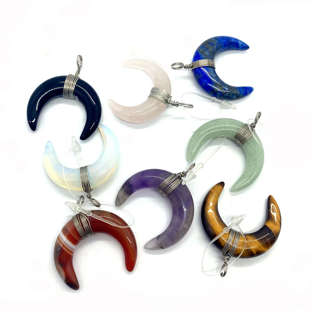 1pcs Natural Stone Pendant DIY Women Mens Necklace Handmade Charms Jewelry Making Supplies Moon Shape Accessories Black Agate
1pcs Natural Stone Pendant DIY Women Mens Necklace Handmade Charms Jewelry Making Supplies Moon Shape Accessories Black Agate