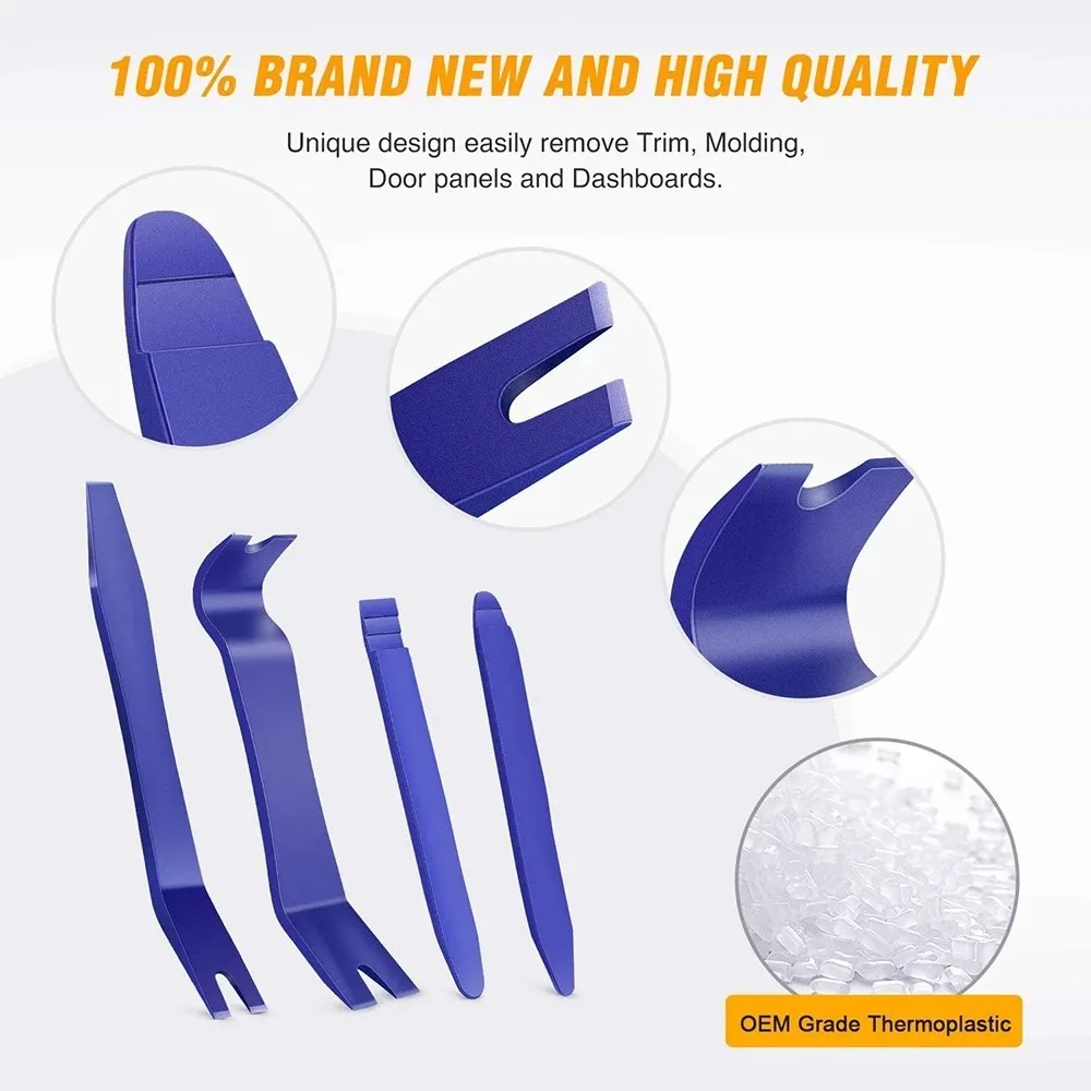 4PCS Car Panel Removal Tool Set CAR TRIM REMOVAL TOOL KIT PANEL DOOR PRY DASH INTERIOR CLIP PLASTIC High-Quality ABS Plastic
4PCS Car Panel Removal Tool Set CAR TRIM REMOVAL TOOL KIT PANEL DOOR PRY DASH INTERIOR CLIP PLASTIC High-Quality ABS Plastic