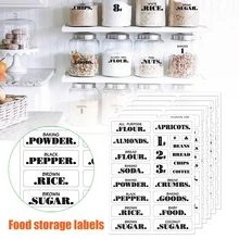 132pcs Kitchen Food Stickers Waterproof Food Spice Jar Label Seasoning Jar Sticker Food Jar Label Баночки Для Специй Etiquetas