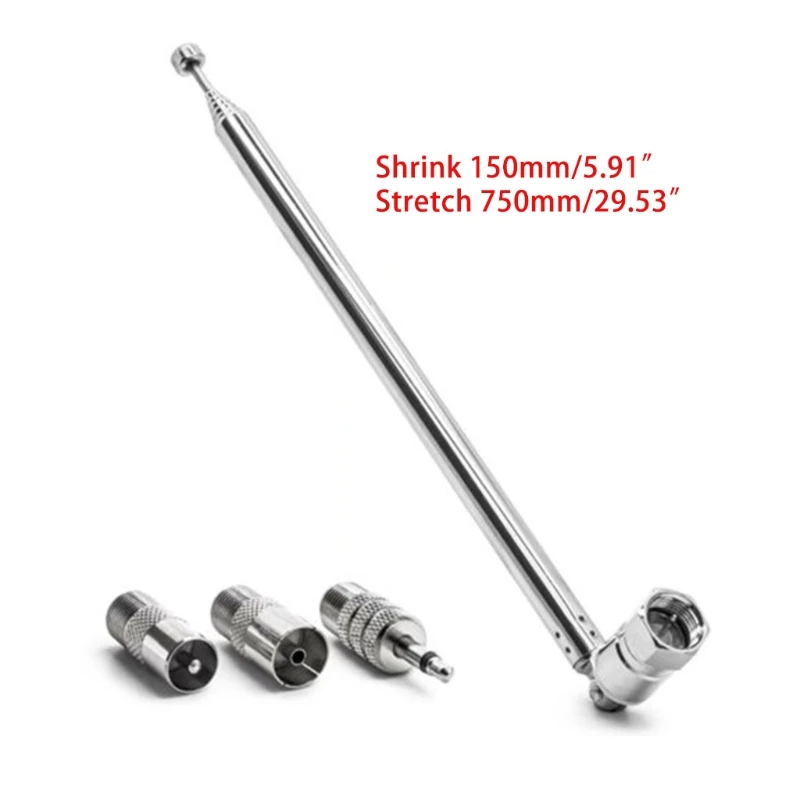 Radio Aerial with 3 Adapters FM Aerial Telescopic Antenna F Plug Telescopic Antenna No Rust Telescopic Aerial Antenna
Radio Aerial with 3 Adapters FM Aerial Telescopic Antenna F Plug Telescopic Antenna No Rust Telescopic Aerial Antenna