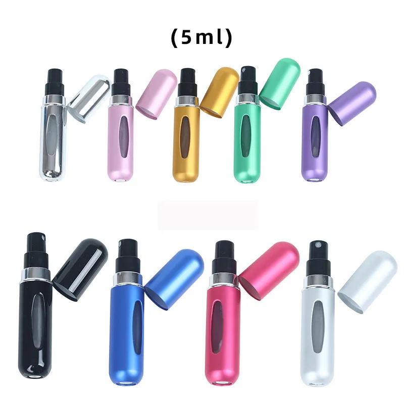 

1PCS 5ml Refillable Mini Perfume Spray Bottle Aluminum Sprayer Scent Pump Atomizer Portable Travel Empty Cosmetic Container Tool