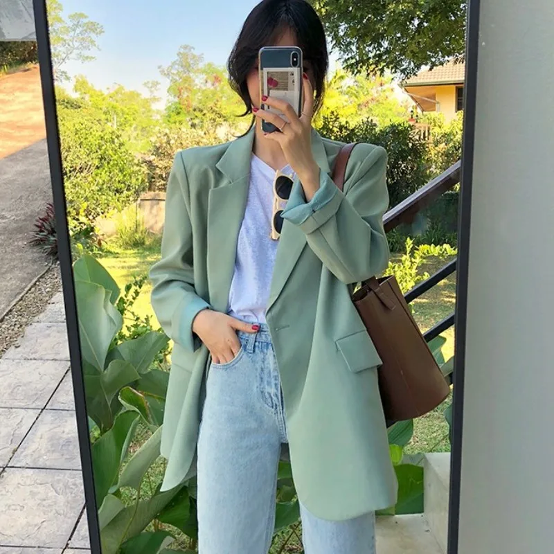 Винтажный шикарный свободный светильник, зеленый Женский блейзер на одной пуговице, женский костюм, куртка с длинным рукавом, верхняя одежд...
Винтажный шикарный свободный светильник, зеленый Женский блейзер на одной пуговице, женский костюм, куртка с длинным рукавом, верхняя одежд...