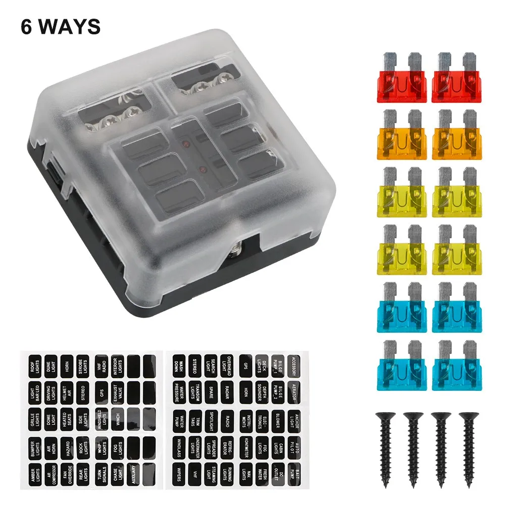 1PC Fuse Box Plastic Cover 6 Way 12 Way Blade Fuse Holder 12V 32V Fuse Box Holder 138.25*85*36.5mm Fuse Holders
1PC Fuse Box Plastic Cover 6 Way 12 Way Blade Fuse Holder 12V 32V Fuse Box Holder 138.25*85*36.5mm Fuse Holders