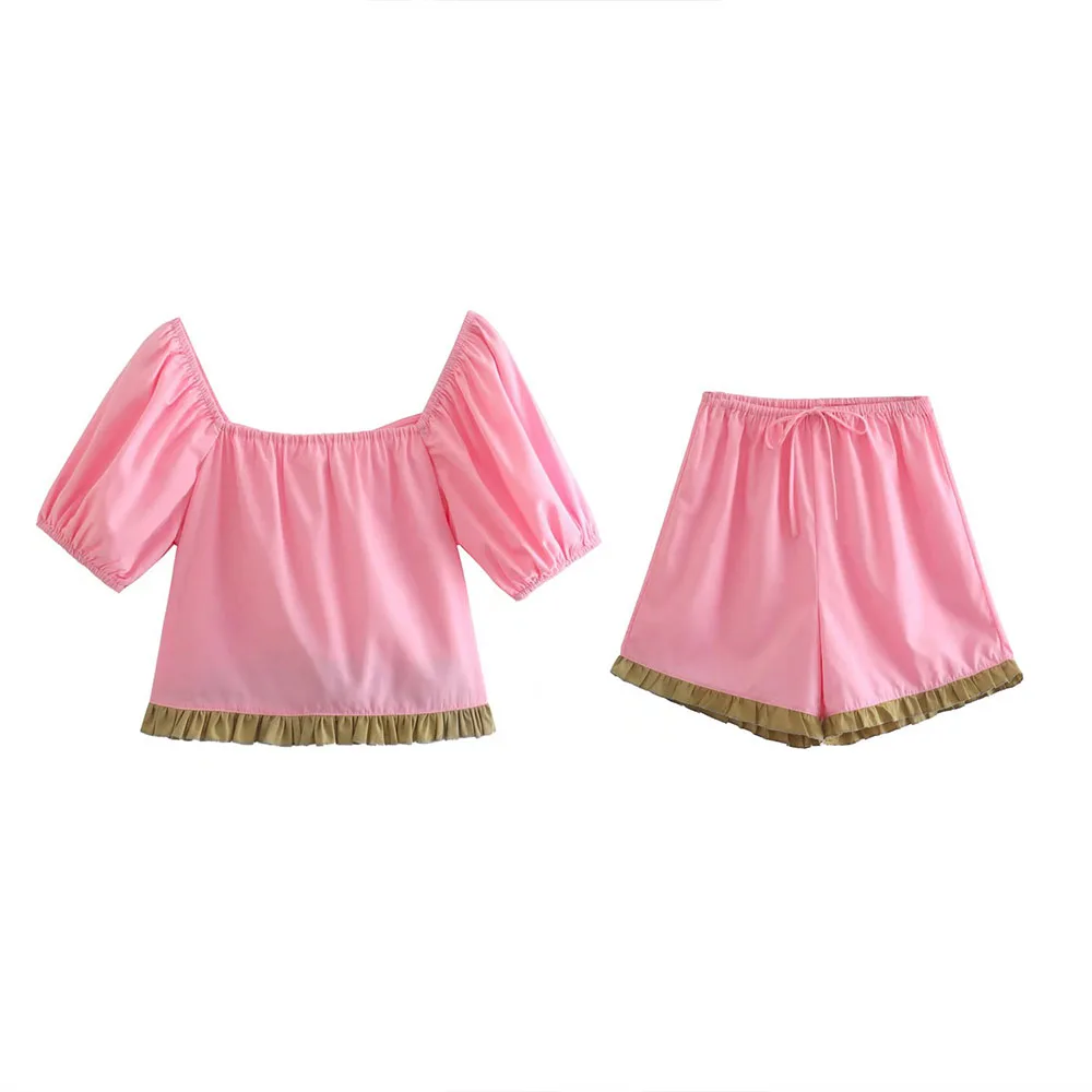 2022 New Women's Fashion Square Neck Short Sleeve Shorts Vintage Backless Stretch Blouse Chic Tops Homewear
2022 New Women's Fashion Square Neck Short Sleeve Shorts Vintage Backless Stretch Blouse Chic Tops Homewear