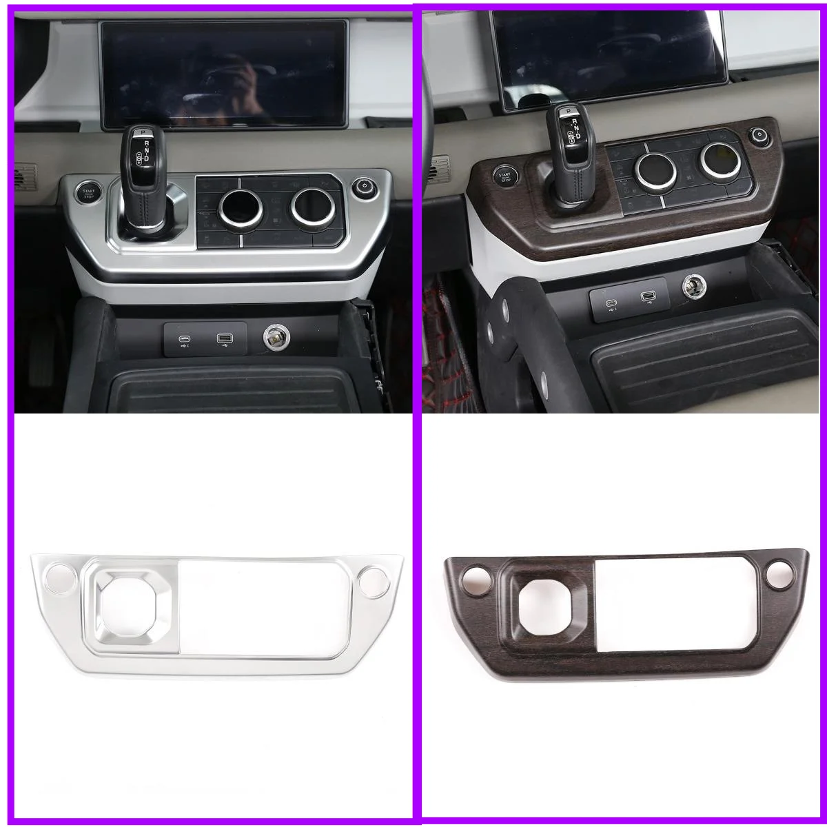 For Land Rover Defender 90 110 2020-2021 ABS Oak Grain Center Console Air Condition Mode Gear Panel Frame Trim ST Car Accessory 
For Land Rover Defender 90 110 2020-2021 ABS Oak Grain Center Console Air Condition Mode Gear Panel Frame Trim ST Car Accessory