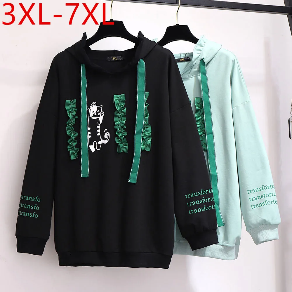 New spring autumn plus size tops for women large hoodie long sleeve loose casual cotton pocket coat green black 4XL 5XL 6XL 7XL
New spring autumn plus size tops for women large hoodie long sleeve loose casual cotton pocket coat green black 4XL 5XL 6XL 7XL