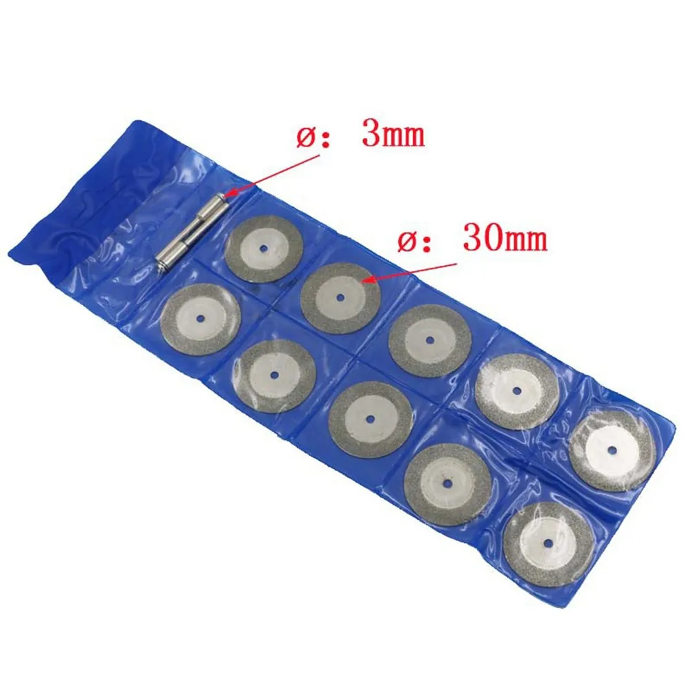 10pc 30mm Mini Diamond Coated Saw Blade Grinding Wheel Disc With 2pcs Arbor Shaft For Jewelry Glass Rock Cutting Rotary Tool
10pc 30mm Mini Diamond Coated Saw Blade Grinding Wheel Disc With 2pcs Arbor Shaft For Jewelry Glass Rock Cutting Rotary Tool