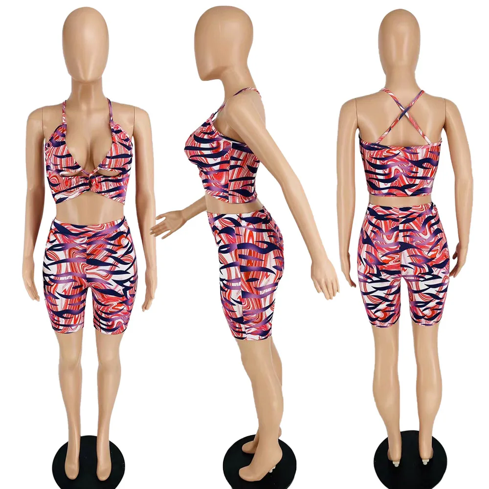 2021 Fashion Striped Cut Out Short Two Piece Set Casual Streetwear V Neck Sling Crop Top + Shorts Clubwear Skinny 2 Piece set
2021 Fashion Striped Cut Out Short Two Piece Set Casual Streetwear V Neck Sling Crop Top + Shorts Clubwear Skinny 2 Piece set