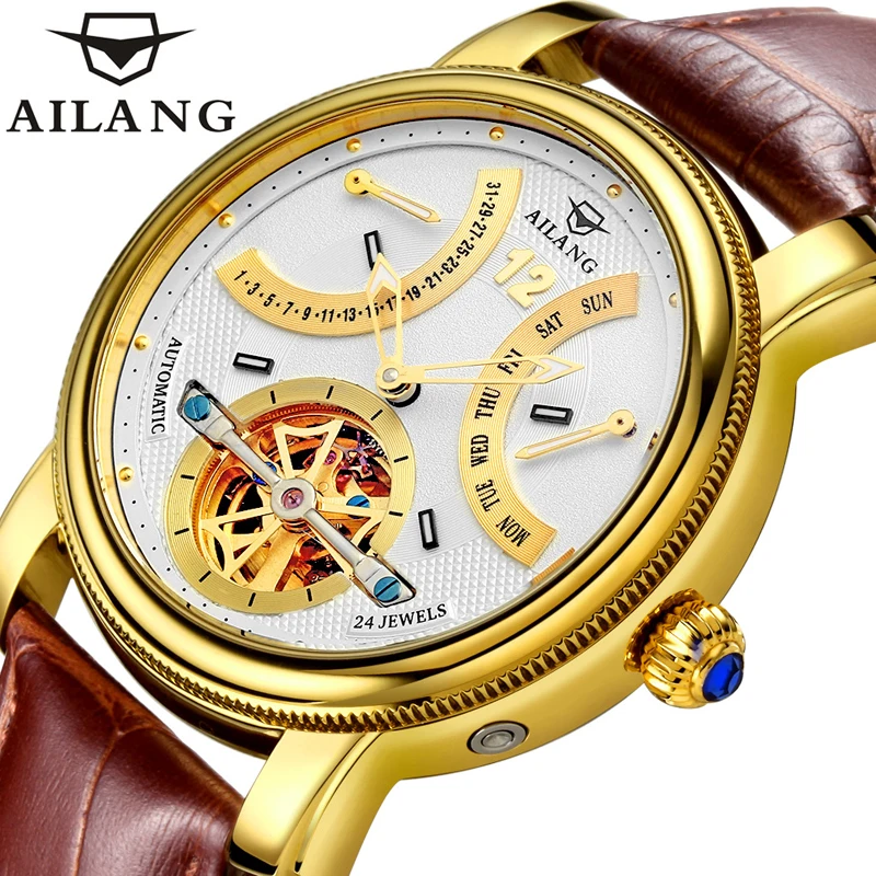 AILANG Men's Business Multifunctional Waterproof Week Month Display Automatic Mechanical Watches Men Watch Creative 5802B
AILANG Men's Business Multifunctional Waterproof Week Month Display Automatic Mechanical Watches Men Watch Creative 5802B