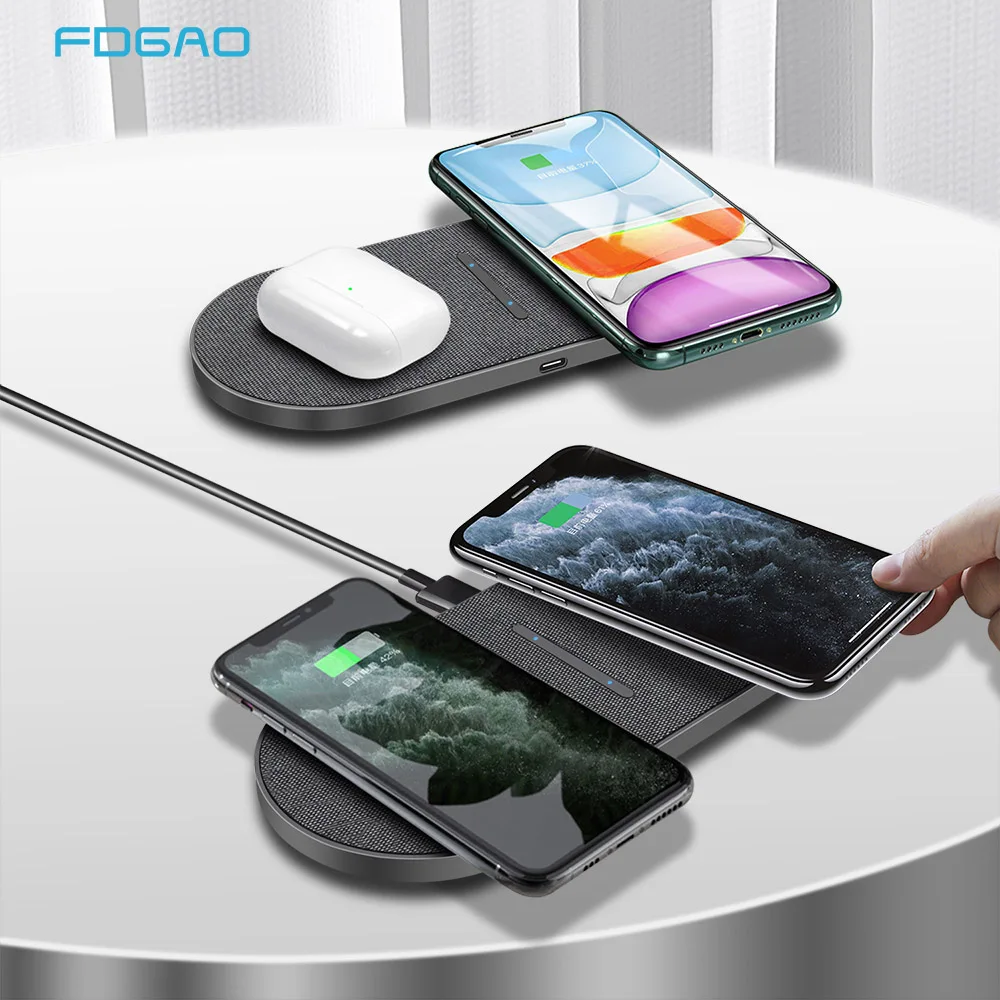 2 in 1 20W Qi Wireless Charger for iPhone 12 11 XS XR Airpods Pro Dual 10W Fast Charging Pad For Samsung S21 S20 S10 Galaxy Buds
2 in 1 20W Qi Wireless Charger for iPhone 12 11 XS XR Airpods Pro Dual 10W Fast Charging Pad For Samsung S21 S20 S10 Galaxy Buds