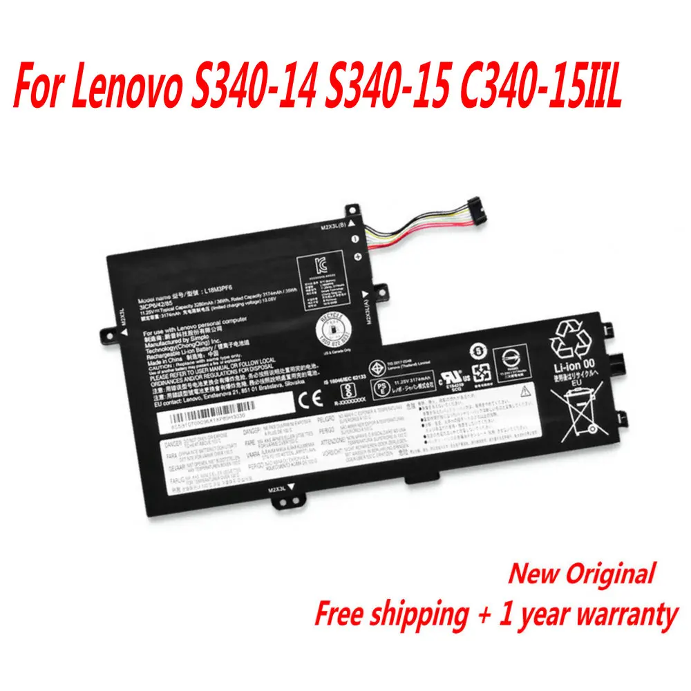 NEW L18C3PF6 L18L3PF3 L18M3PF7 L18C3PF7 L18L3PF2 Laptop Battery For Lenovo S340-14 S340-15 C340-15IIL L18M3PF6 11.25V 35WH
NEW L18C3PF6 L18L3PF3 L18M3PF7 L18C3PF7 L18L3PF2 Laptop Battery For Lenovo S340-14 S340-15 C340-15IIL L18M3PF6 11.25V 35WH