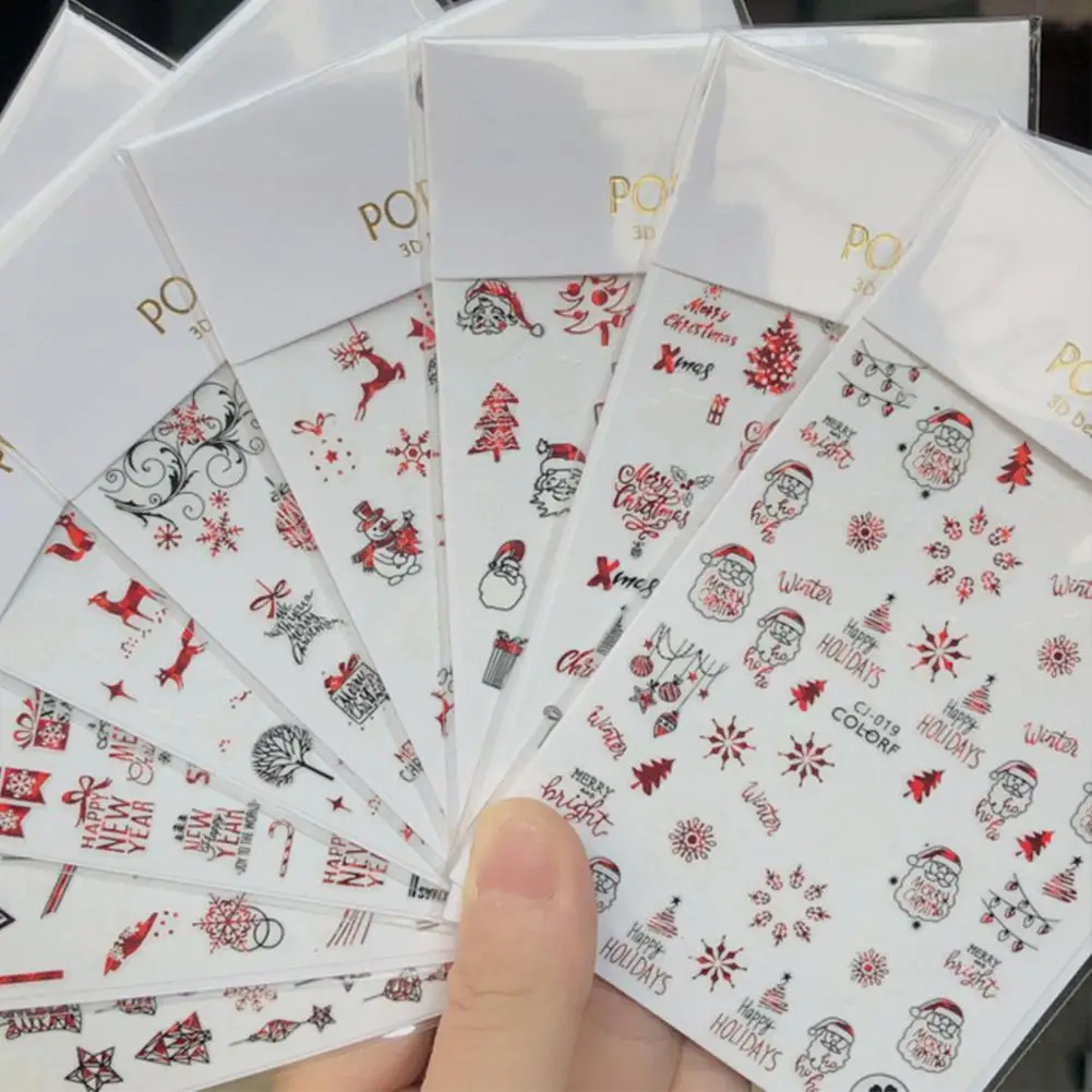 1PC 3D Nail Stickers Christmas Self-Adhesive Slider Red Decals Sparkly Manicure Nail Art Gold Accessories Snowflake Decorat O6Y9
1PC 3D Nail Stickers Christmas Self-Adhesive Slider Red Decals Sparkly Manicure Nail Art Gold Accessories Snowflake Decorat O6Y9