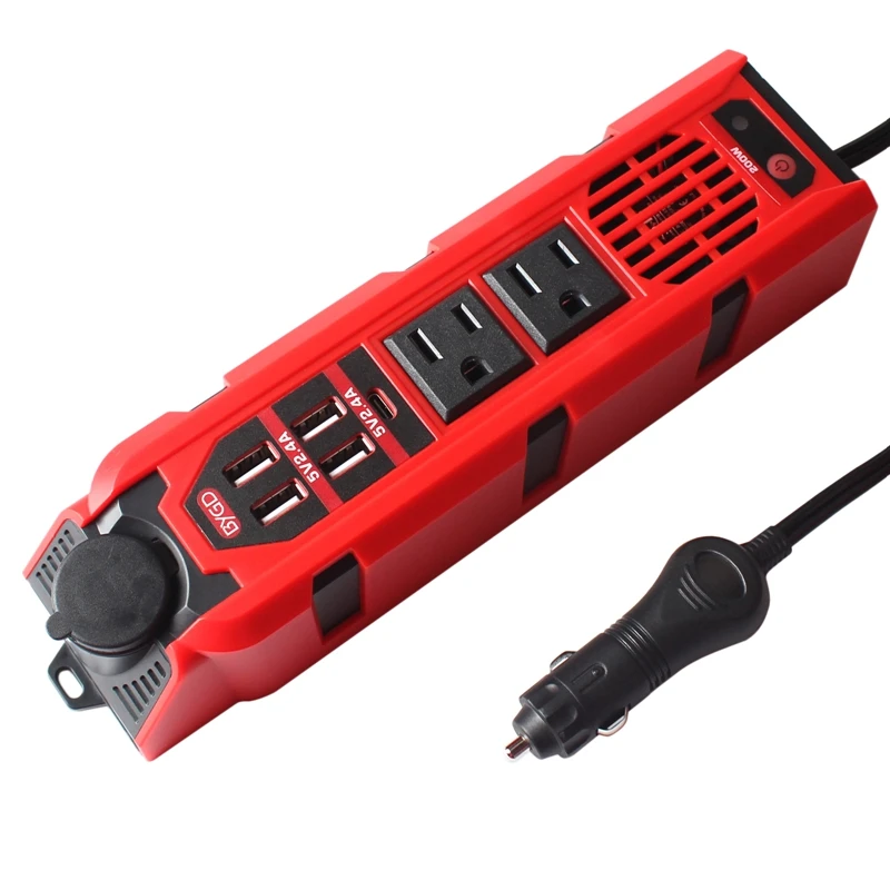 BYGD 200W Power Inverter DC 12V to 110V -120V AC Inverter with 4.2A 4-Port USB Car Adapter for Motorhomes US Plug
BYGD 200W Power Inverter DC 12V to 110V -120V AC Inverter with 4.2A 4-Port USB Car Adapter for Motorhomes US Plug