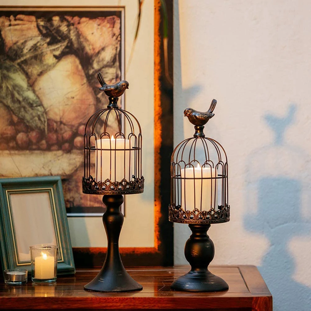 Candle Holder Retro Bird Cage Retro Europ Black Metal Hollow Birdcage Candlestick Black for Home Fireplace Holiday Decor
Candle Holder Retro Bird Cage Retro Europ Black Metal Hollow Birdcage Candlestick Black for Home Fireplace Holiday Decor