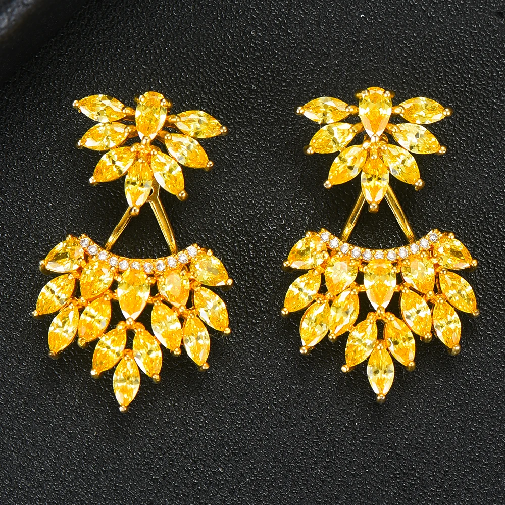Jimbora 2020 Luxury Popular Yellow Leaf Earrings Full Mirco Paved Crystal Zirconium Naija Wedding Earring Jewelry for Women
Jimbora 2020 Luxury Popular Yellow Leaf Earrings Full Mirco Paved Crystal Zirconium Naija Wedding Earring Jewelry for Women