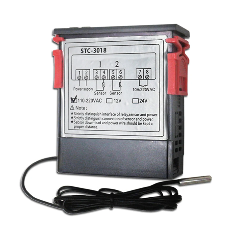 STC-3018 Digital Temperature Controller Intelligent NTC Sensor Temp Control Thermostat for Freezer Fridge Stable Performance
STC-3018 Digital Temperature Controller Intelligent NTC Sensor Temp Control Thermostat for Freezer Fridge Stable Performance