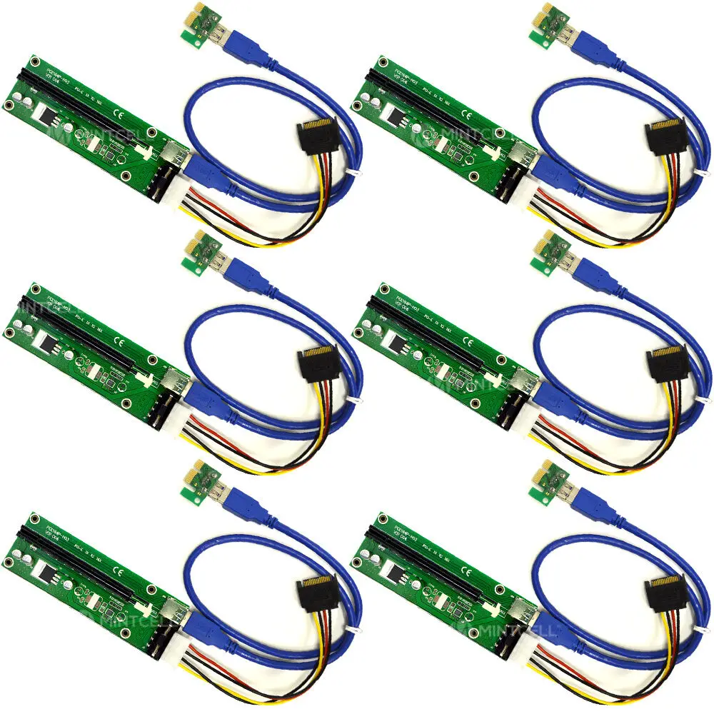 6PCS USB3.0 PCI-E Riser Express 60cm 1X 4x 8x 16x Extender Riser Adapter Card SATA 15pin Male to 4pin Power Cable For BTC Miner
6PCS USB3.0 PCI-E Riser Express 60cm 1X 4x 8x 16x Extender Riser Adapter Card SATA 15pin Male to 4pin Power Cable For BTC Miner