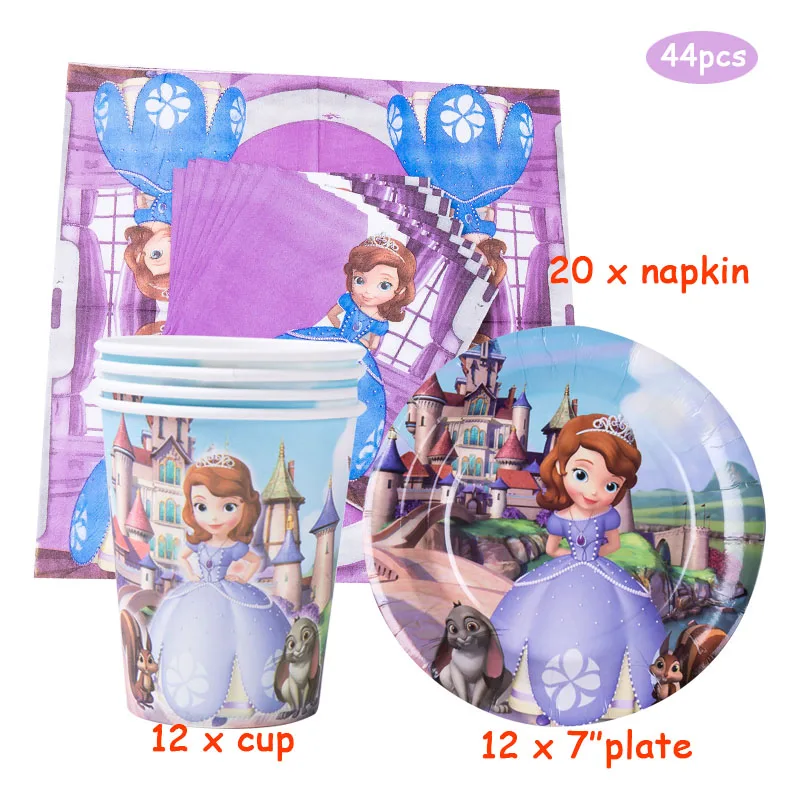 44+pcs Disney Cartoon Characters Princess Sophia Party Supplies Tableware Sofia Theme Kidsroom Decor Girl Favor Baby Shower Gift
44+pcs Disney Cartoon Characters Princess Sophia Party Supplies Tableware Sofia Theme Kidsroom Decor Girl Favor Baby Shower Gift